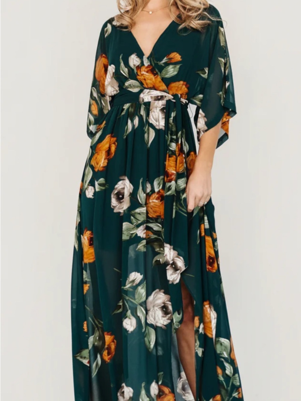 BALTIC BORN | Kia Kimono Maxi Dress | Deep Topaz Floral - XL